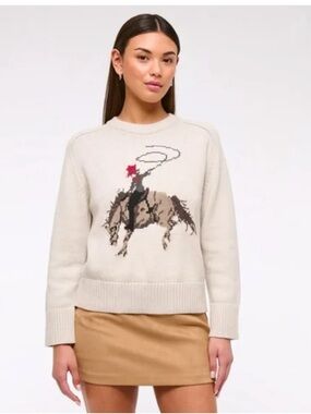 Abercrombie Madeline Crew Neck Sweater with Cowboy